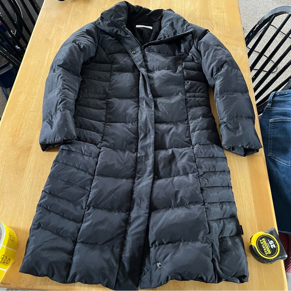 Calvin Klein Long Black Quilted Puffer Coat
